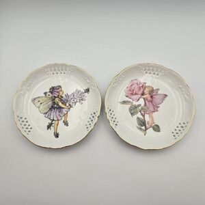Reutter Porzellan Flower Fairies Plates Set of‎ 2 Cicely Mary Barker Germany